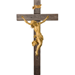 Cristo Barroco en cruz Madera vieja